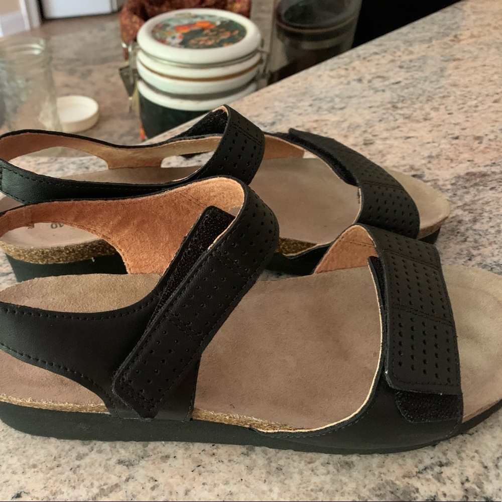 black sandals